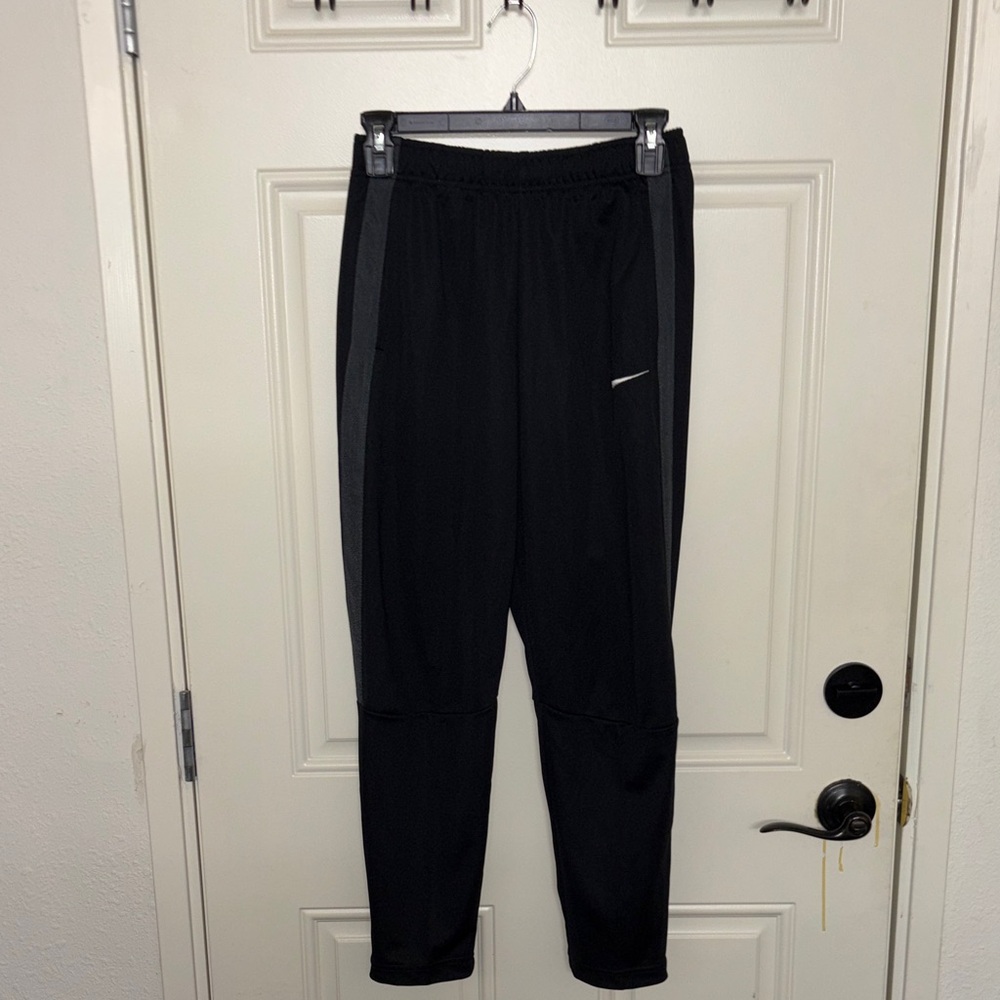Nike Black Joggers with Gray Stripes